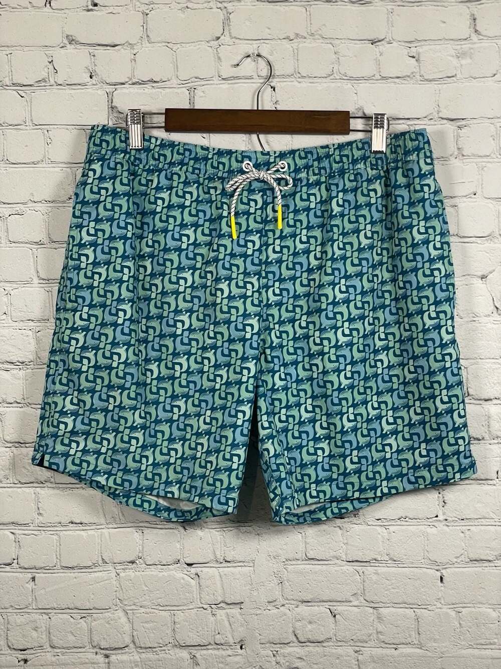 Bonobos Riviera Swim Trunks with Boxer Brief Liner Blue Whale Print Size XL